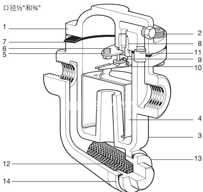 斯派莎克 Spirax Sarco HM34 系列 1英寸剖面图