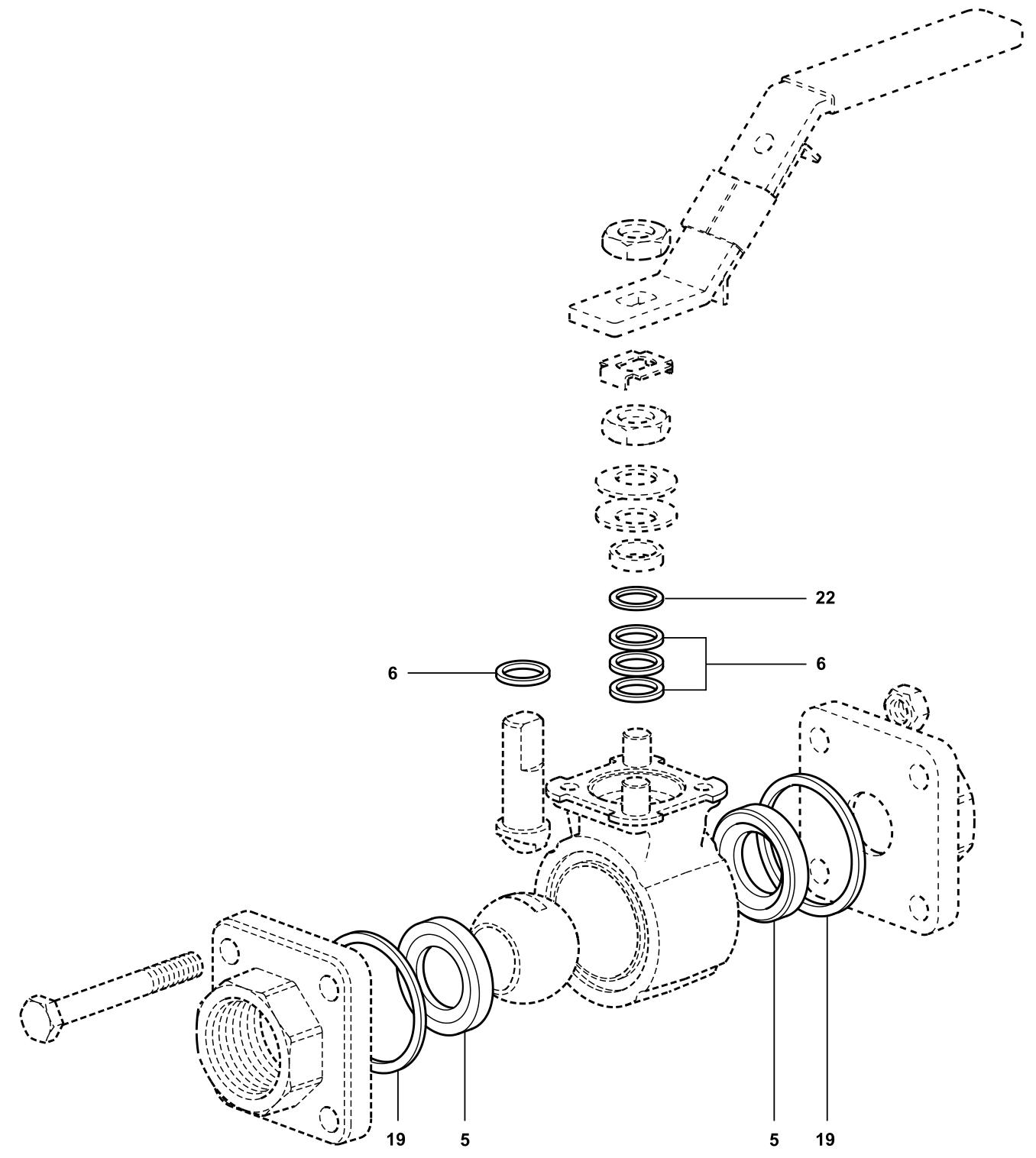 Estructura de la válvula de bola ISO Spirax Sarco M10Si/M10Si2RB/M10Si4RB