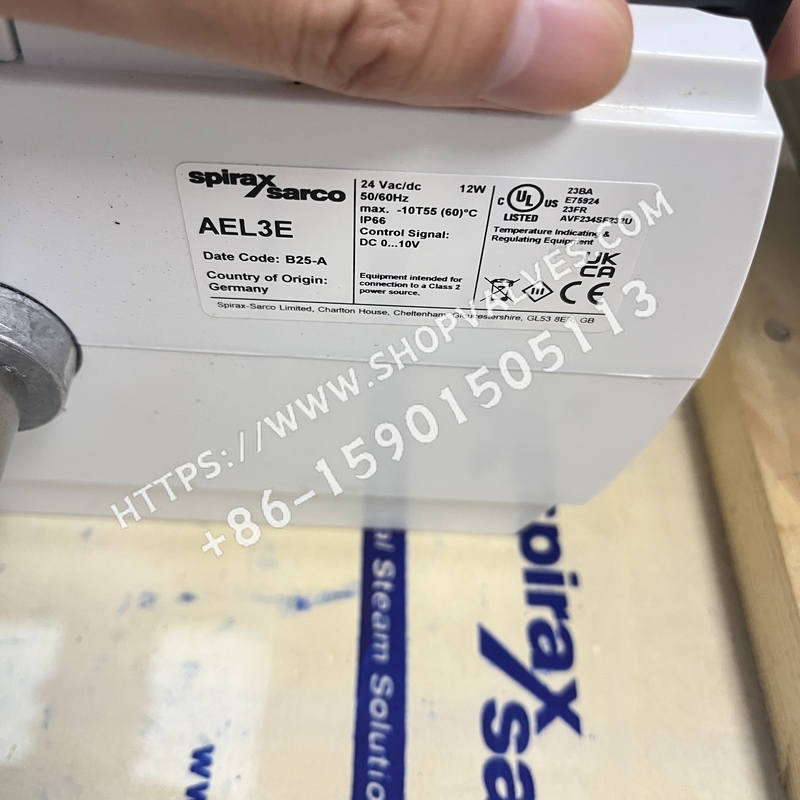 Заводская табличка электрического привода Спиракс Сарко (Spirax Sarco) AEL3E